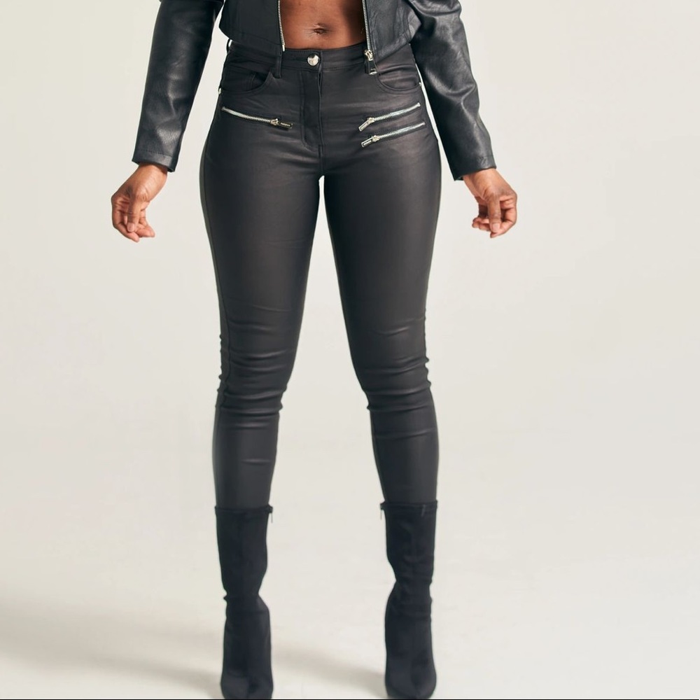 Leather-Look Jeans